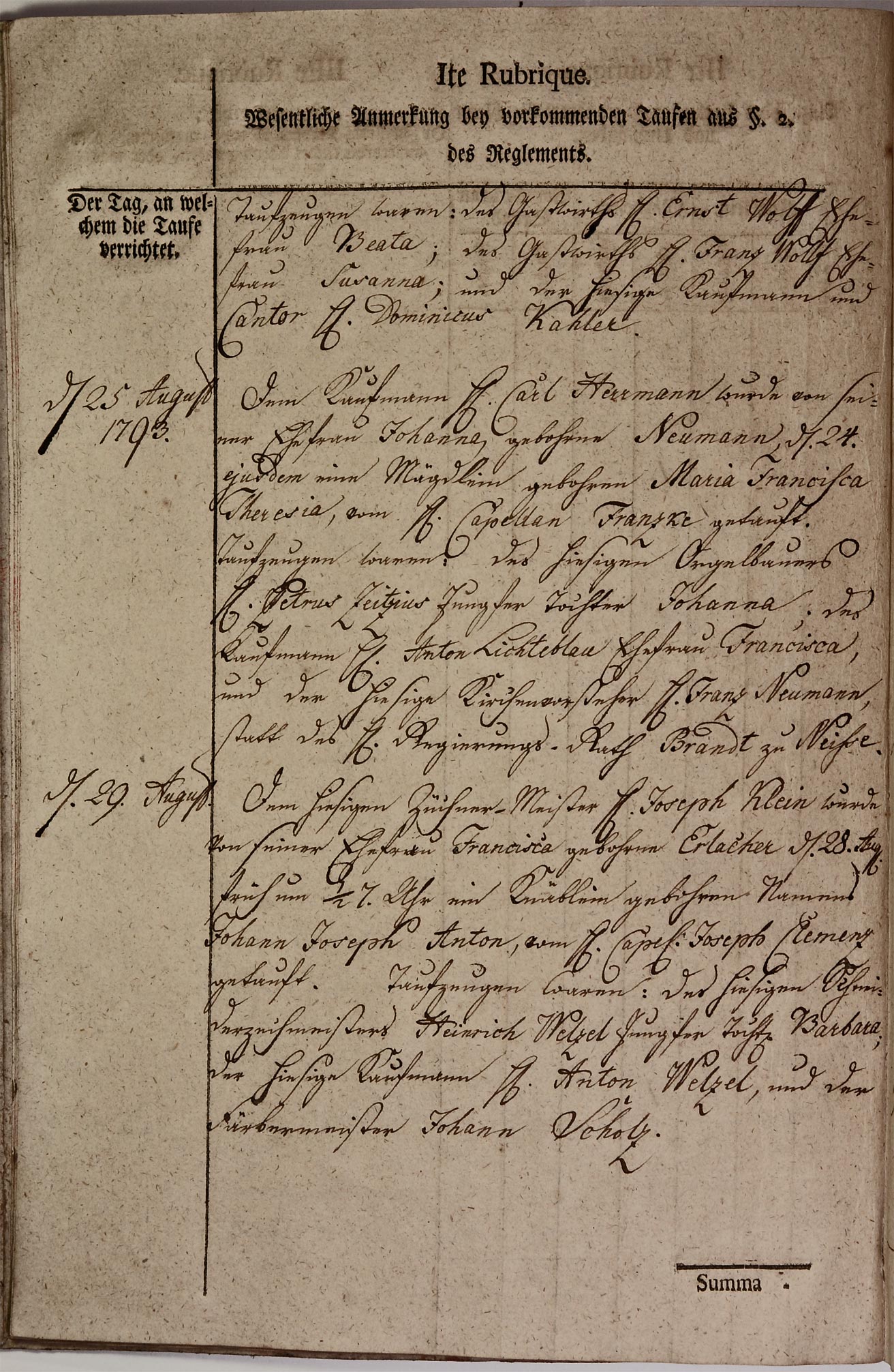 Kirchenbuch 1793 Seite 6