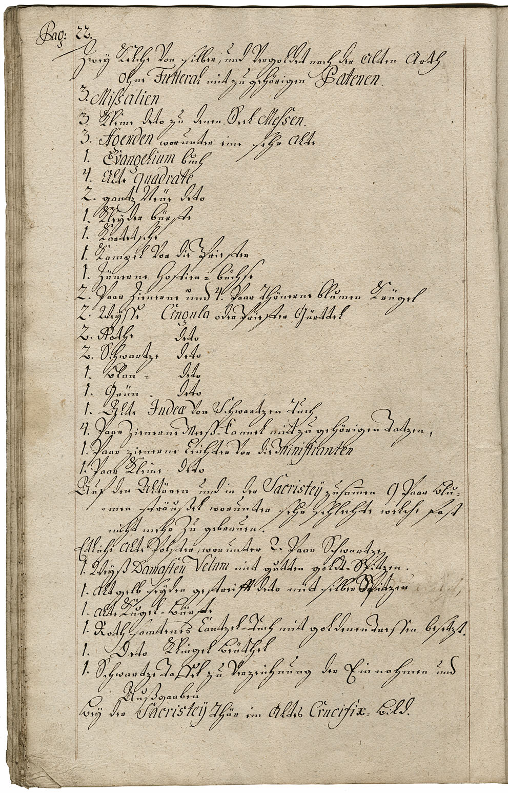 Zadel-Inventarium 1764 Seite 22