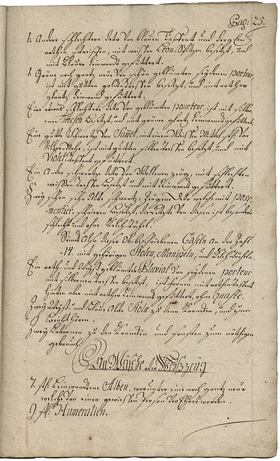 Zadel-Inventarium 1764 Seite 25