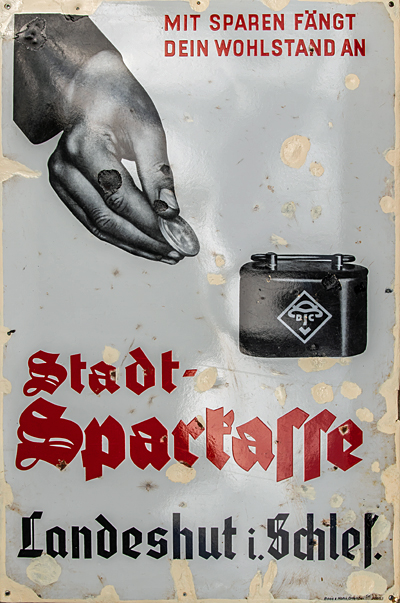 Stadtsparkasse Landeshut Blechschild